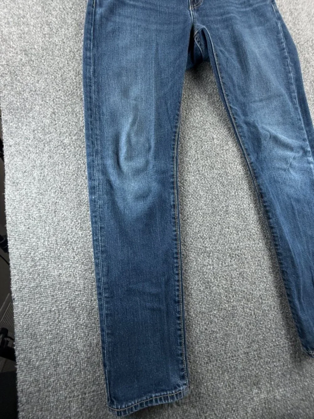 Levis 502 Premium Blue Denim Jeans Leather Patch Cotton Blend ACTL 31X30.5